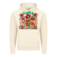 Vintage Artic Happy Christmas Cow Vintage Hoodie - CowhideDigitalArt