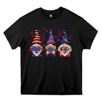 Black 4th Of July gnomies with stars Heavy Core Tee - HowdyJamesFarm