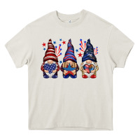 Cream 4th Of July gnomies with stars Heavy Core Tee - HowdyJamesFarm