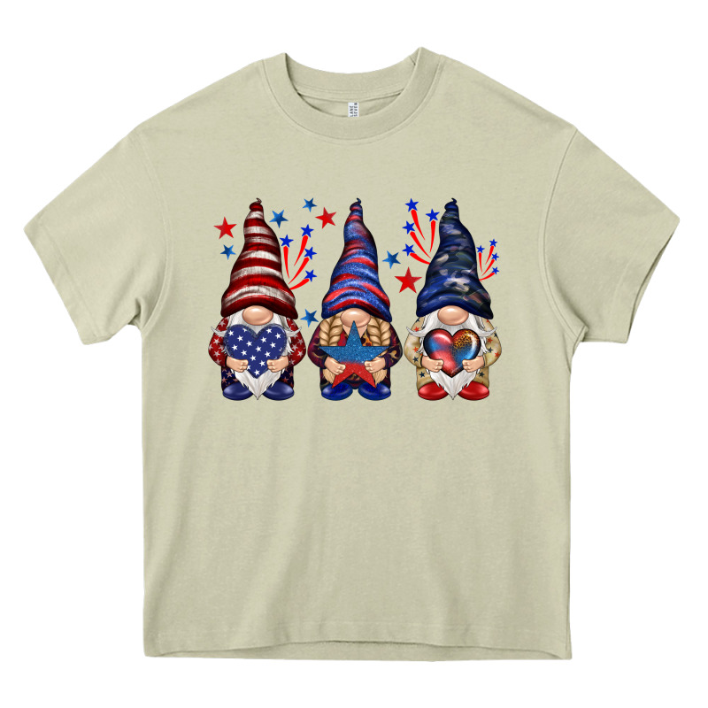 4th Of July Gnomies With Stars Heavy Core Tee by HowdyJamesFarm | Teevron