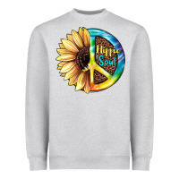 Heather Grey Hippie Soul with Sunflower and Leopard Background Heavyweight Sweatshirt - JahusDesignShop