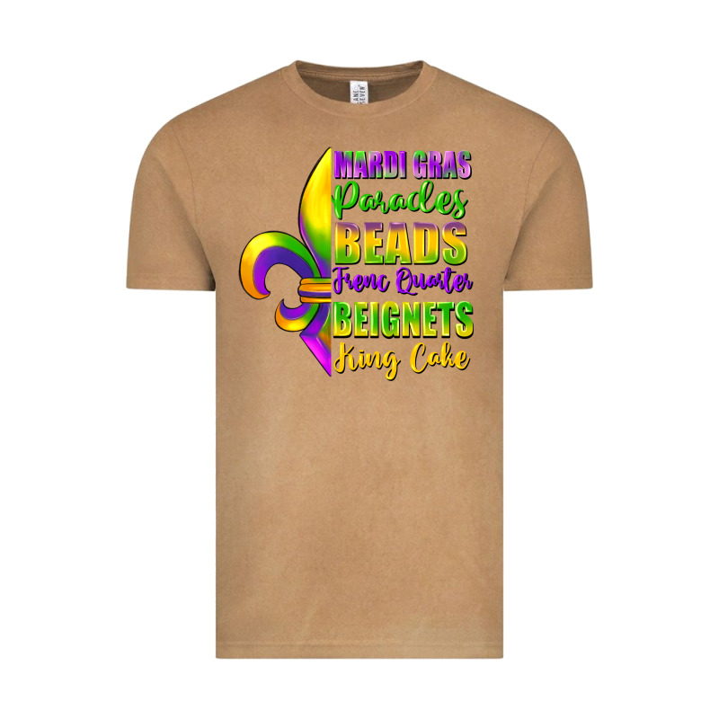 Mardi Gras Parades Beads French Quarter Beignets Vintage Tee by FaDigitalArtStudio | Teevron