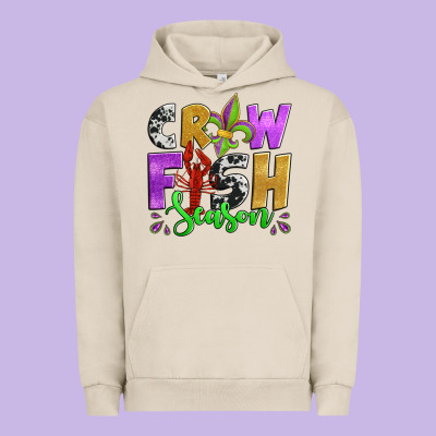Crawfish Season Mardi Gras Carnival Fleur De Lis Urban Hoodie Designed By Jasminsmagicworld