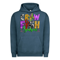 Pigment Midnight Navy crawfish season mardi gras carnival fleur de lis Urban Hoodie - Jasminsmagicworld