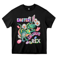 Black Easter Saurus Rex Easter Day Heavy Core Tee - CowGirlArtShop
