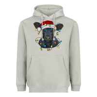 Moon Dust christmas baby black angus calf with lights Heavyweight Hoodie - RanaPortraitStore