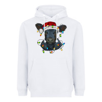 White christmas baby black angus calf with lights Heavyweight Hoodie - RanaPortraitStore