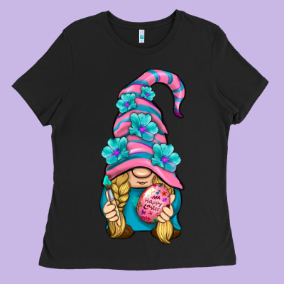 Easter Gnome Ladies Tee Designed By Bundleandbundleshop