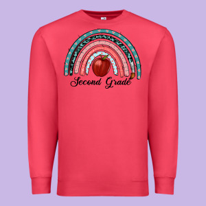 Second Grade Rainbow Premium Sweatshirt Designed By Ranaportraitstore