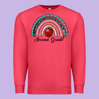 Second Grade Rainbow Premium Sweatshirt Designed By Ranaportraitstore