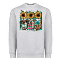 Heather Grey mason jar, sunflower Heavyweight Sweatshirt - JahusDesignShop