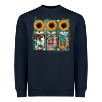 Navy mason jar, sunflower Heavyweight Sweatshirt - JahusDesignShop