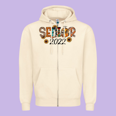 Senior 2022 Fall Zipper Hoodie Designed By Jahusdesignshop