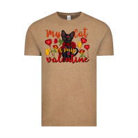 Vintage Coffee my cat is my valentine valentine's day Vintage Tee - FaDigitalArtStudio