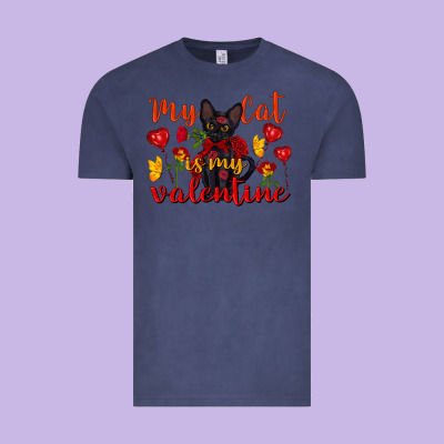 My Cat Is My Valentine Valentine's Day Vintage Tee Designed By Fadigitalartstudio
