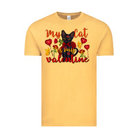 Vintage Mustard my cat is my valentine valentine's day Vintage Tee - FaDigitalArtStudio