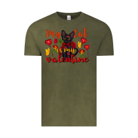 Vintage Olive my cat is my valentine valentine's day Vintage Tee - FaDigitalArtStudio