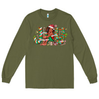 Army Green Joy Girl Black Long Sleeve Tee - CowhideDigitalArt