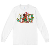 White Joy Girl Black Long Sleeve Tee - CowhideDigitalArt