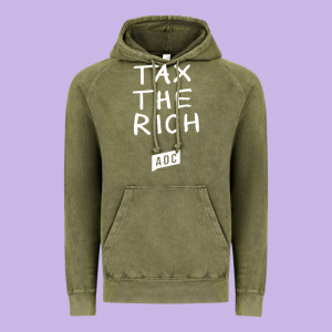 Aoc Tax The Rich Vintage Hoodie Designed By Baomotion