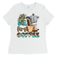 White coffee cups but first coffee bbs Ladies Tee - BundleAndBundleShop