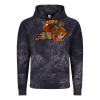 Cloud Black happy fall Vintage Hoodie - CowhideDigitalArt