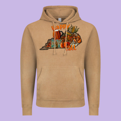 Happy Fall Vintage Hoodie Designed By Cowhidedigitalart