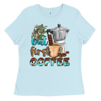 Baby Blue coffee cups but first coffee bbs Ladies Tee - BundleAndBundleShop