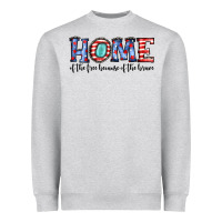 Heather Grey home of the because of the brave Heavyweight Sweatshirt - JahusDesignShop