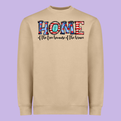 Home Of The Because Of The Brave Heavyweight Sweatshirt Designed By Jahusdesignshop