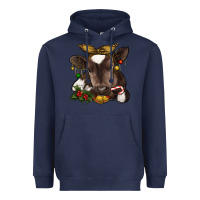 Navy christmas baby cow Heavyweight Hoodie - RanaPortraitStore