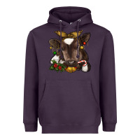 Plum christmas baby cow Heavyweight Hoodie - RanaPortraitStore