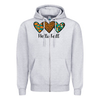 Heather Grey hello fall Zipper Hoodie - JahusDesignShop