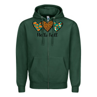 Sports Green hello fall Zipper Hoodie - JahusDesignShop
