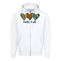 White hello fall Zipper Hoodie - JahusDesignShop