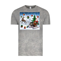 Cloud Rock christmas santa deer and presents Vintage Tee - BundleAndBundleShop