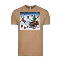 Vintage Coffee christmas santa deer and presents Vintage Tee - BundleAndBundleShop