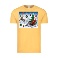 Vintage Mustard christmas santa deer and presents Vintage Tee - BundleAndBundleShop