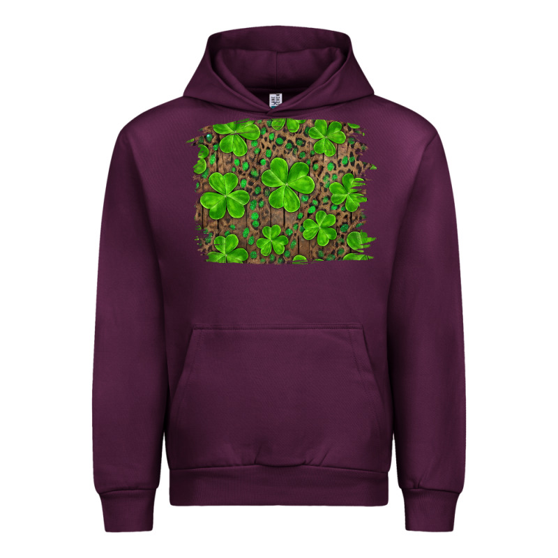 St Patrick's Day Shamrock And Leopard Distressed Urban Hoodie by RanaPortraitStore | Teevron