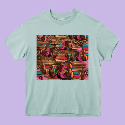 Valentines Day Violin And Cowboy Boots Country Music Heavy Core Tee Designed By Jasminsmagicworld