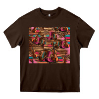 Chocolate Brown valentines day violin and cowboy boots country music Heavy Core Tee - Jasminsmagicworld