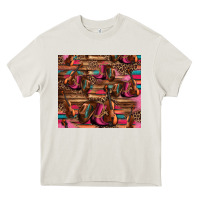 Cream valentines day violin and cowboy boots country music Heavy Core Tee - Jasminsmagicworld