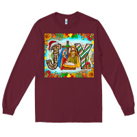 Burgundy joy jesus Long Sleeve Tee - CowhideDigitalArt