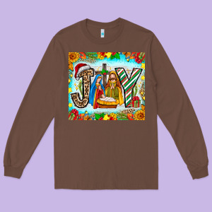 Joy Jesus Long Sleeve Tee Designed By Cowhidedigitalart