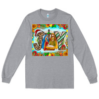 Heather Grey joy jesus Long Sleeve Tee - CowhideDigitalArt