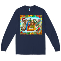 Navy joy jesus Long Sleeve Tee - CowhideDigitalArt