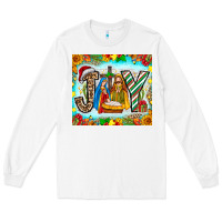 White joy jesus Long Sleeve Tee - CowhideDigitalArt