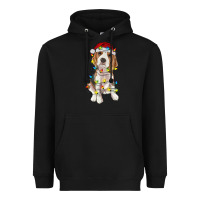Black christmas beagle Heavyweight Hoodie - RanaPortraitStore