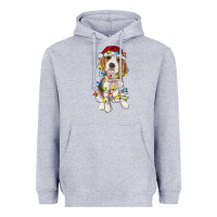 Heather Grey christmas beagle Heavyweight Hoodie - RanaPortraitStore