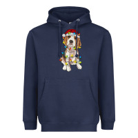 Navy christmas beagle Heavyweight Hoodie - RanaPortraitStore
